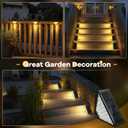 BKBB PPBB Solar Step Lights for Outside, Solar Stair Lights Outdoor Waterproof, Deck Step Lights for Fence, Patio, Yard, Porch, Front Door, Sidewalk, Garden, Patio Decor (12, Warm White)