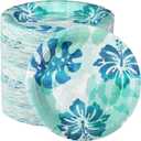 80 Pieces 7 Inch Tropical Paper Plates Hawaiian Disposable Plates Luau Party Plates Green Leaves Dinnerware Plates Decoration Hawaiian Luau Summer Theme Birthday Baby Shower Party Supplies