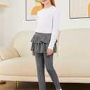 Girls Leggings with Skirt for Girls Kids School Uniform Pants Toddler Ruffle Pants Tutu Pull On Warm Clothes (2-3T, Dark Gray)