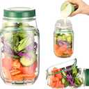 Salad Container with Side Opening  Leakproof Portable AllinOne Meal Prep Jar with Dressing Cup & Lid, Dishwasher & Freezer Safe for Office, School, Travel and Outdoor Fresh Lunches OntheGo