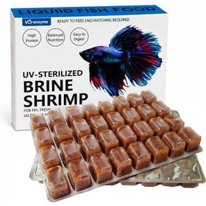 Liquid Brine Shrimp Fish Food, No Hatching Required, Ready-to-Feed Fish Fry Food for Betta Fry, Guppies, Discus Fry & Tropical Fish, Freshwater & Saltwater Aquariums