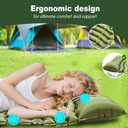 Sleeping Pad for Camping - Ultralight Camping Mattress with Pillow, Built-in Foot Pump, Compact Inflatable Portable Mat for Backpacking, Hiking, Car Traveling, Beach, Tent