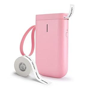 DEEPIN Label Maker Machine Portable Bluetooth Label Maker with Tape, Thermal Label Printer Multiple Templates for Phone, Mini Label Sticker Printer for Business Office Organization Pink