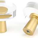 LONTAN 5 Pack Glass Knobs for Dresser Drawers Crystal Cabinet Knob Brushed Round Clear Hardware for Bathroom, Aluminum Alloy Base