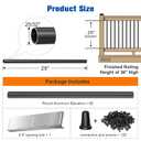 29" Round Aluminum Balusters for Deck Railing, Hollow Deck Spindles with Screws for Railing Fencing, Metal Deck Balusters with Connectors(60 Pack Black)