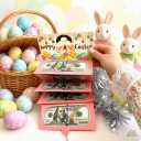 2 x Easter Money Holder with Bunny - 10 Slot Cash Envelope Card for Easter, Birthday, Graduation | Creative Gift for Teens, Kids, Adults, Men & Women (Pink, 1Pcs)