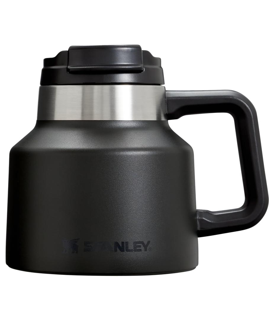 STANLEY Tough-To-Tip Admiral's Mug 20 oz | Twist-on Flip Open Lid | Wide Body with Non-Skid Rubber Base | Insulated Stainless Steel Coffee Cup | BPA-Free