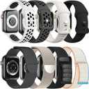 8 Pack Compatible with Apple Watch Ultra 3/2 Band 49mm 46mm 45mm 44mm 42mm Men Women,Breathable Silicone+Milanese Loop+Sport+Sport Loop Band for iWatch Series 11/10/9/8/7/6/SE/5/4/3, Ultra 3 2 1