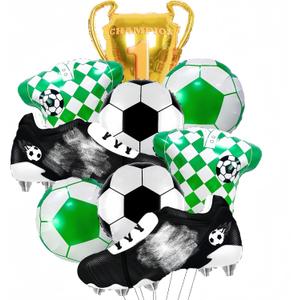 2 x 9Pcs Soccer Party Decorations/World Cup Football Balloons for Birthday, Game Day, Sports Party Supplies, Soccer Theme Event Decor/Boy birthday sports party/Trophy, Shoes, Jerseys, Balls