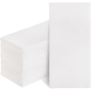 DaYammi 100PCS White Napkins Disposable Hand Towels, White Paper Napkins, Soft and Absorbent Linen Feel Dinner Napkins, Elegant Decorative Paper Hand Towels for Bathroom Wedding Party
