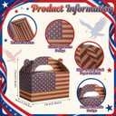Colarr 48 Pcs 4th of July Treat Boxes Patriotic American Flag Prints Goodie Boxes with Handles 250th Anniversary Kraft Paper Cookie Box Candy Party Favor Box for Independence Day Celebration