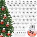 Patelai 50 Pcs Christmas Clear Plastic Fillable Ornaments for Tree Christmas Drink Balls Plastic DIY Hanging Pendant Ball for Crafts Home Wedding Party Decor (50 ml)