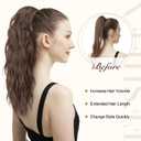 FESHFEN Ponytail Extensions - Drawstring Ponytails Hair Extension Long Curly Wavy Hair Piece Synthetic Pony Tail Hairpieces for Women, Honey Blonde Mix Platinum Blonde 18 inch