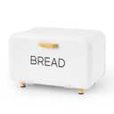 Ateliz White Bread Box for Kitchen Countertop  Large Capacity Bread Storage Container Farmhouse Bread Box  Stylish Metal Bread Keeper