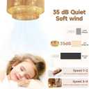 Boho Caged Ceiling Fan with Light Flush Mount, Handwoven Layered Rattan Fandelier with Remote Control & 6-Speed Reversible, Gold Low Profile Chandelier for Bedroom, Living Room, Girls Room, Nursery