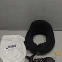 jiaao Neck Pillow Airplane, Memory Foam Travel Neck Pillows for Long Flight, 3D Eye Masks, Ear Plugs and Portable Drawstring Bag, Napping Pillow for Home, Road Trips, Sleep Rest and Travel Use