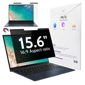 Magnetic Laptop Privacy Screen 15.6 inch for 16:9 Computer Monitor, 15" Removable Anti Glare Protector Blue Light Filter Shield Compatible with Lenovo Hp Dell Acer Asus Thinkpad Envy Xps