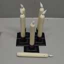 Homemory 6 Pcs Window Candles with Sensor Dusk to Dawn, Ivory Electric Window Candle Flickering, Christmas Fake Candles Battery Operated, Led Candlesticks with Black Holders for Xmas Holiday Decor