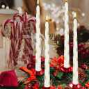 Christmas Taper Candles 10 Inch Unscented Candlesticks with String Light Design for Holiday Table Centerpiece, Fireplace Mantel, Advent Wreaths, Winter Weddings, Seasonal Home Decor,4Pack (10"CHC-gold tree)