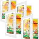 [4-Pack] Kids Artwork Frames Changeable Picture Frames 8.5 x 11 inch Frames for Kids Artwork Front Opening Picture Frames Home Décor Up to 150 Pieces of Kids Art Frame Craft Storage Hanging WHITE