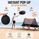 Pop up Mosquito Tent for Camping, 86.6 x 41 x 35 Inch Bug Net Tent with Instant Automatic Setup, Lightweight Portable Screen Net Fits Most Camping Cot for Outdoor Hiking Travel(Orange), 86.61 x 41.34 x 35.43"