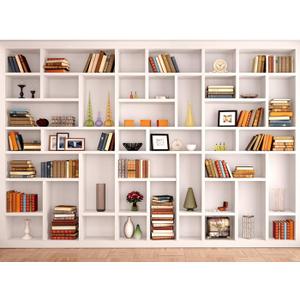 Maijoeyy 7x5ft White Bookshelf Backdrop Bookcase Backdrop for Office & Home Office Decoration