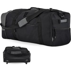 Travelers Club 32" Expandable Rolling Travel Duffel Bag, Black