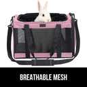 GORILLA GRIP Cat Carrier Travel Bag Up to 15 Lbs, Soft Collapsible Small Dog Carriers, Top and Side Entry Breathable Mesh, Grip Feet on Underside, Cozy Washable Waterproof Pad, Portable Kennel, Pink (17.0"L x 11.0"W x 11.0"H)