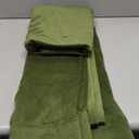 StangH Green Velvet Curtains 84 inches 2 Panels, Back Tab & Hook Belt Blackout Curtains for Bedroom, Thermal Insulated Privacy Drapes for Living Room, Moss Green, W52 x L84 inches, 2 Panels