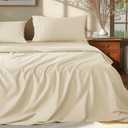 Shilucheng 100% French Linen Sheets - Queen Size Bed Sheets, Breathable & Cooling Pure Linen Sheets,Soft Durable and Tear Resistant -16 Inch Deep Pocket - 6Pcs 
(Beige, Queen)