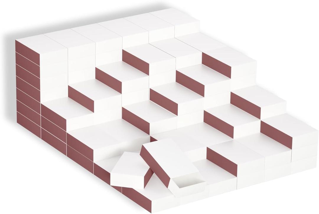 LONGIM 120pcs Blank Matches Boxes for DIY Craft, 2.28x1.41x0.59in White Small Storage Container Bulk Matchboxes with Double-Sided Strikers for Wedding & Birthday Party Favor Supplies, Empty Matchboxes