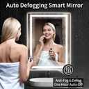 40"x30" LED Bathroom Mirror with Lights, Dimmable, Anti-Fog, Lighted Bathroom Vanity Mirror for Wall, Backlit + Front Lit, Memory Function, Shatter-Proof, Tempered Glass