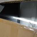 Coffee Table for Living Room Mid Century Modern Center Table with Glass Top, Black/Transparent, 32 Inch