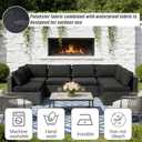 14 Pcs Patio Cushion Covers Replacement Outdoor Couch Cushions Covers Splashproof Sofa Slipcovers Set with Zippers,Patio Furniture Protector, Couch 3 Sizes, Covers Only (Black)