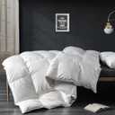 APSMILE Down Comforter King Size, All Season Duvet Insert with 100% Organic Cotton, Fluffy Down Feather Fiber Fill, Medium Warm Hotel Collection Comforter, 106x90, Ivory White