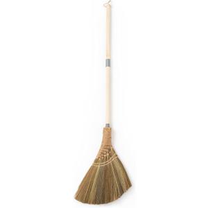 BMart Home Natural Whisk Broom  Vietnamese Straw Soft Broom for Indoor-Outdoor Cleaning, Yard, Sofa, Car Hood, Decoration, 54.72-Inch Long (Natural Handle)
