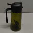 Olive Oil Dispenser and Oil Sprayer  16oz/470ml Glass Light-Proof Oil Pourer for Kitchen, Air Fryer, Cooking, Salad, and BBQ (Black)