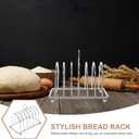 DOITOOL Stainless Steel Toast Rack 6-Slice Bread Holder Stand with Ball Feet and Carry Handle Desktop Bread Storage Rack for Kitchen and Breakfast 5.70X4.72X3.38In