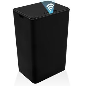 Bathroom Small Trash Can with Lid, 4 Gallon Touchless Automatic Garbage Can Slim Waterproof Motion Sensor Smart Trash Bin for Bedroom, Office, Living Room-Black