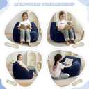 MAXYOYO Kids Bean Bag Chair, Bean Bag Couch with Handle, Comfy Toddler Chair for Boys and Girls, Accent Sofa with Pocket for Gaming Reading Relaxing, Navy