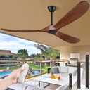 72" Ceiling Fans Without Lights, 72-inch Ceiling Fan No Light, High CFM Quiet 3 Blade Wood Walnut Ceiling Fan, Large Modern Outdoor Fan with Remote, Propeller Outdoor Ceiling Fans for Patios