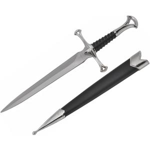 Medieval Sword Prop - Stainless Steel Short Sword with Sheath - 13.5-Inch Renaissance Sword Prop with Scabbard - LARP Swords with Metal Casting Fitting - Swords for Cosplay, Costumes, Events