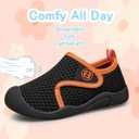 TUOTOM Toddler Tennis Shoes Boys Girls Lightweight Breathable Barefoot Shoes Wide Kids Slip On Sneakers Black 9 Toddler