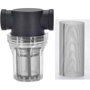 Water Filter, 3/4'' Female Twist-On Pipe Strainer, Nylon PA66 cover, PC bowl, 304 Stainless Screen(40 and 80 Mesh)