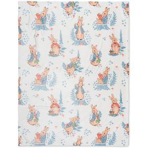 Franco Peter Rabbit Book Easter Basket Stuffer & Spring Kids Bedding Super Soft Cozy Throw, 46 in x 60 in, (Officially Licensed Product)