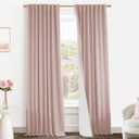 PANELSBURG Pink Blackout Curtains for Nursery,Light Blocking Linen Kids Curtains for Girls Bedroom Room Decor,Back Tab Hooks Pleated,84 Inches Long,Dusty Blush Pink