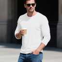 EKLENTSON Men's Cotton Crewneck T-Shirts Long Sleeve Plain Tee Moisture Wicking Casual Tshirts Solid Color (XL)