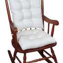 Klear Vu Omega Non-Slip Rocking Chair Cushion, Assembled in USA, Thick Tufted Design, Includes Seat Pad & Back Pillow with Ties, 17x17 Inches, 2-Piece Set, Solid Ivory