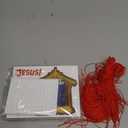 Thyle 48 Set Christmas Happy Birthday Jesus Nativity Ornament Craft Kit 2 Inches DIY Make Your Own Paper Happy Birthday Jesus Nativity Craft for Holiday Xmas Tree Hanging Decorations Party Ornaments