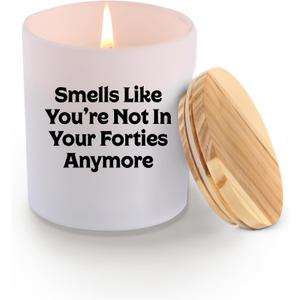 Smells Like You're Not in Your Forties Anymore Candle 50th Birthday Gifts for Women Men Scented Candles Home Office Jar Candles Lavender Scent Soy Wax Candle 9.5 oz